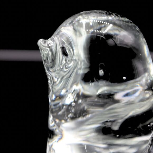 Vintage Art Glass Bird Figurine Clear Hand Blown Controlled Bubble Sculpture - Picture 3 of 7